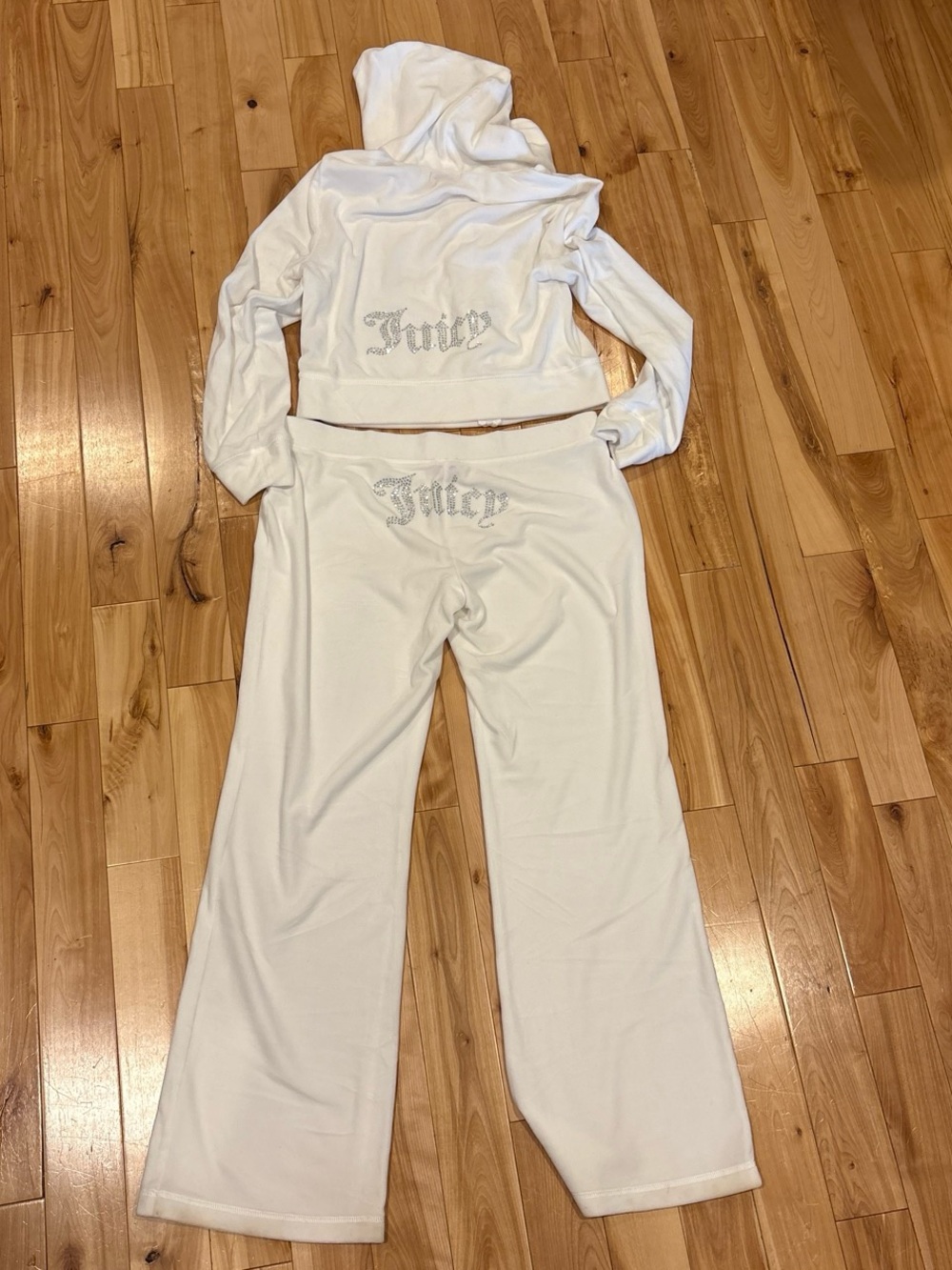 Juicy Couture White Velour Hoodie & Pants set